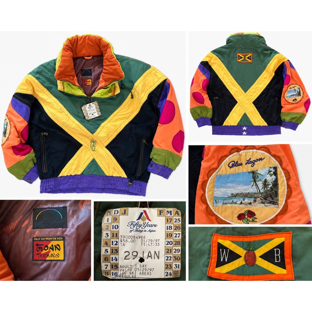 Rare Vintage 90s Bogner Goan Thylmann Ski Jacket 42 Blue Lagoon Aspen Pass